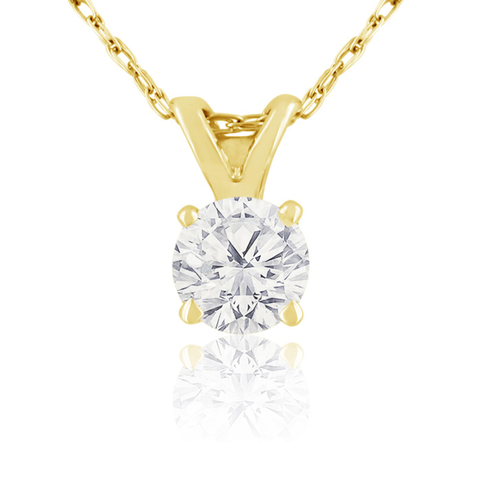 3/8 Carat 14k Yellow Gold Diamond Pendant Necklace, , 18 Inch Chain by SuperJeweler