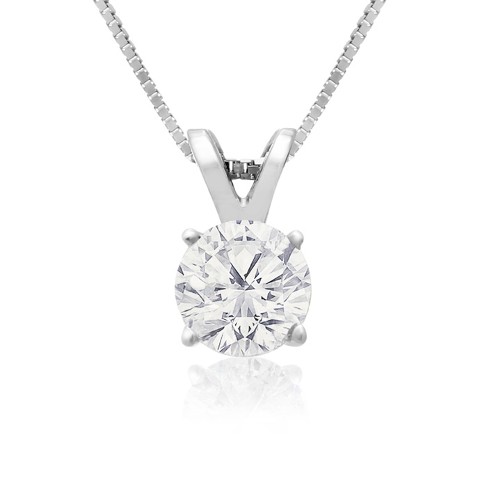 2/3 Carat 14k White Gold Diamond Pendant Necklace, , 18 Inch Chain by SuperJeweler