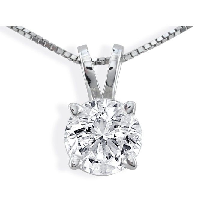 .85 Carat 14k White Gold Diamond Pendant Necklace, 3 stars, , 18 Inch Chain by SuperJeweler
