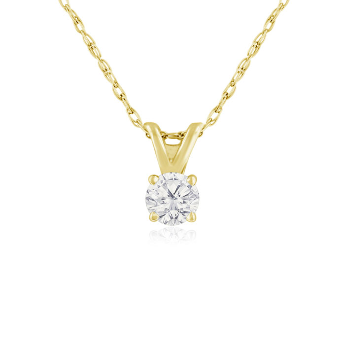 1/6 Carat 14k Yellow Gold Diamond Pendant Necklace, 4 stars, G/H Color, 18 Inch Chain by SuperJeweler