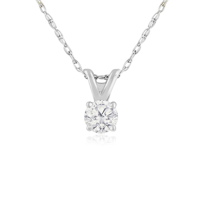 1/5 Carat 14k White Gold Diamond Pendant Necklace, 4 stars, G/H Color, 18 Inch Chain by SuperJeweler