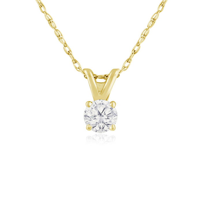 1/5 Carat 14k Yellow Gold Diamond Pendant Necklace, 4 stars, G/H Color, 18 Inch Chain by SuperJeweler