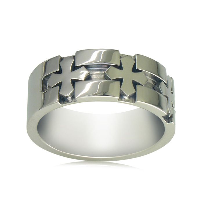 Men's Titanium Cross Wedding Band by SuperJeweler