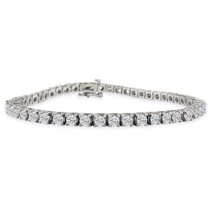 6 Carat Fine Diamond Tennis Bracelet In 14K White Gold (13 G), H/I, 7 Inch By SuperJeweler