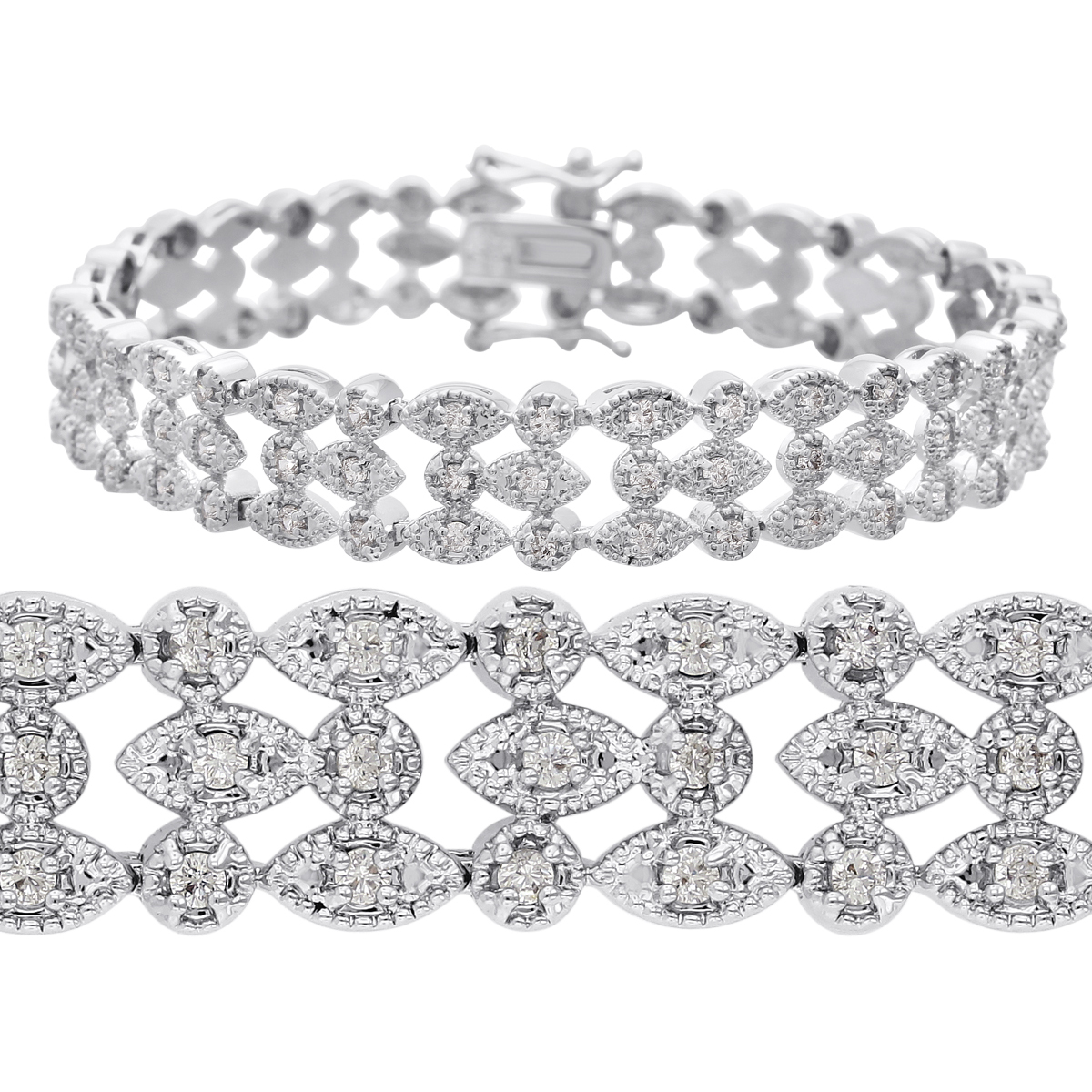 Tennis Bracelet Diamond Tennis Bracelet 1 Carat Three Row Diamond Bracelet Platinum Overlay Best Jewelry Deals