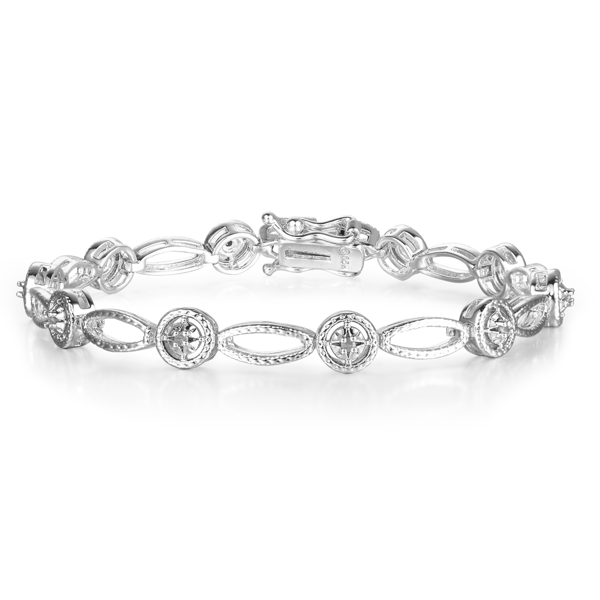 Jolie 1//4 Carat Diamant Tennis Bracelet en or blanc superposition Nouveau Arrivé!!