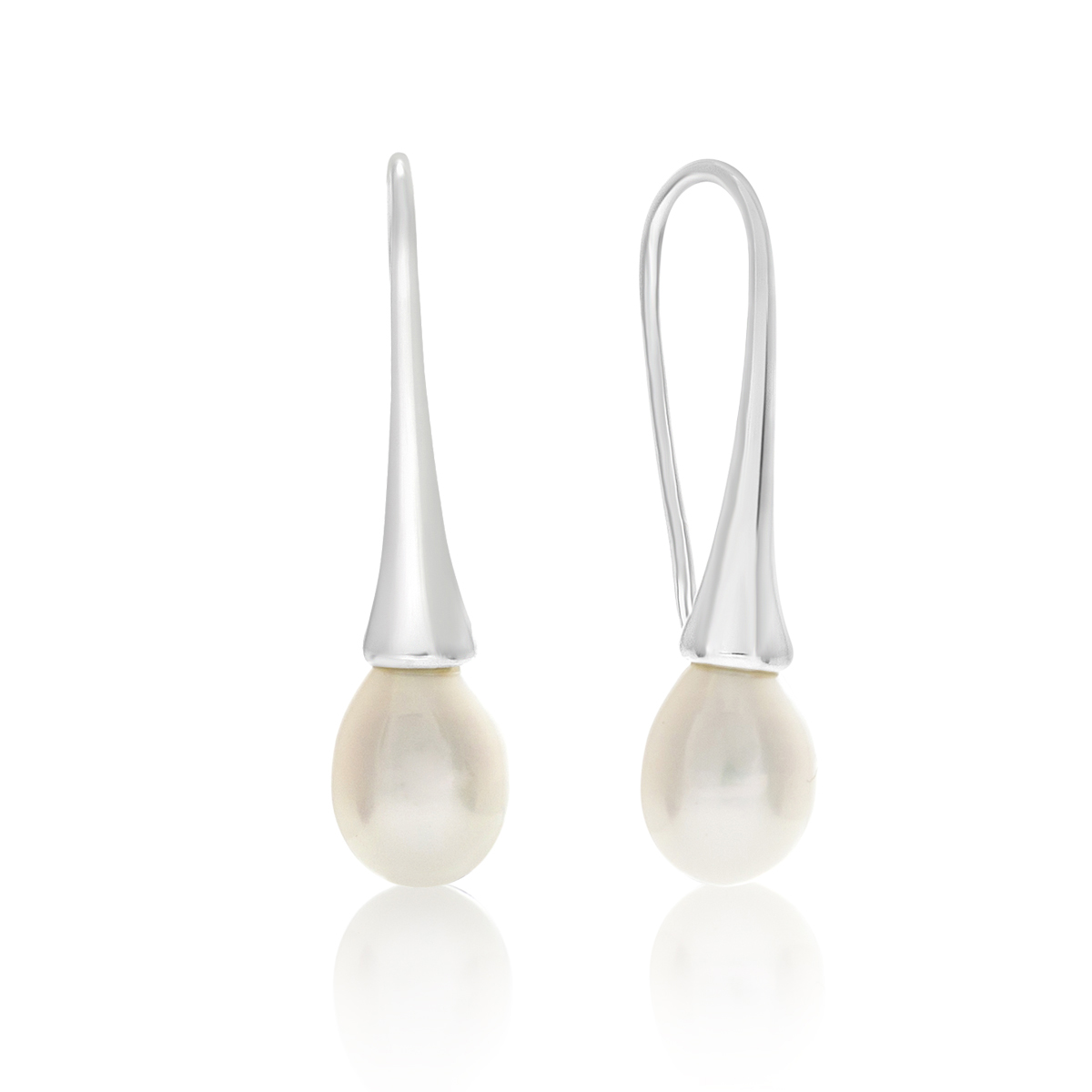 8mm Freshwater Cultured Pearl Drop Earrings In Silver April Birthstone Superjeweler Com