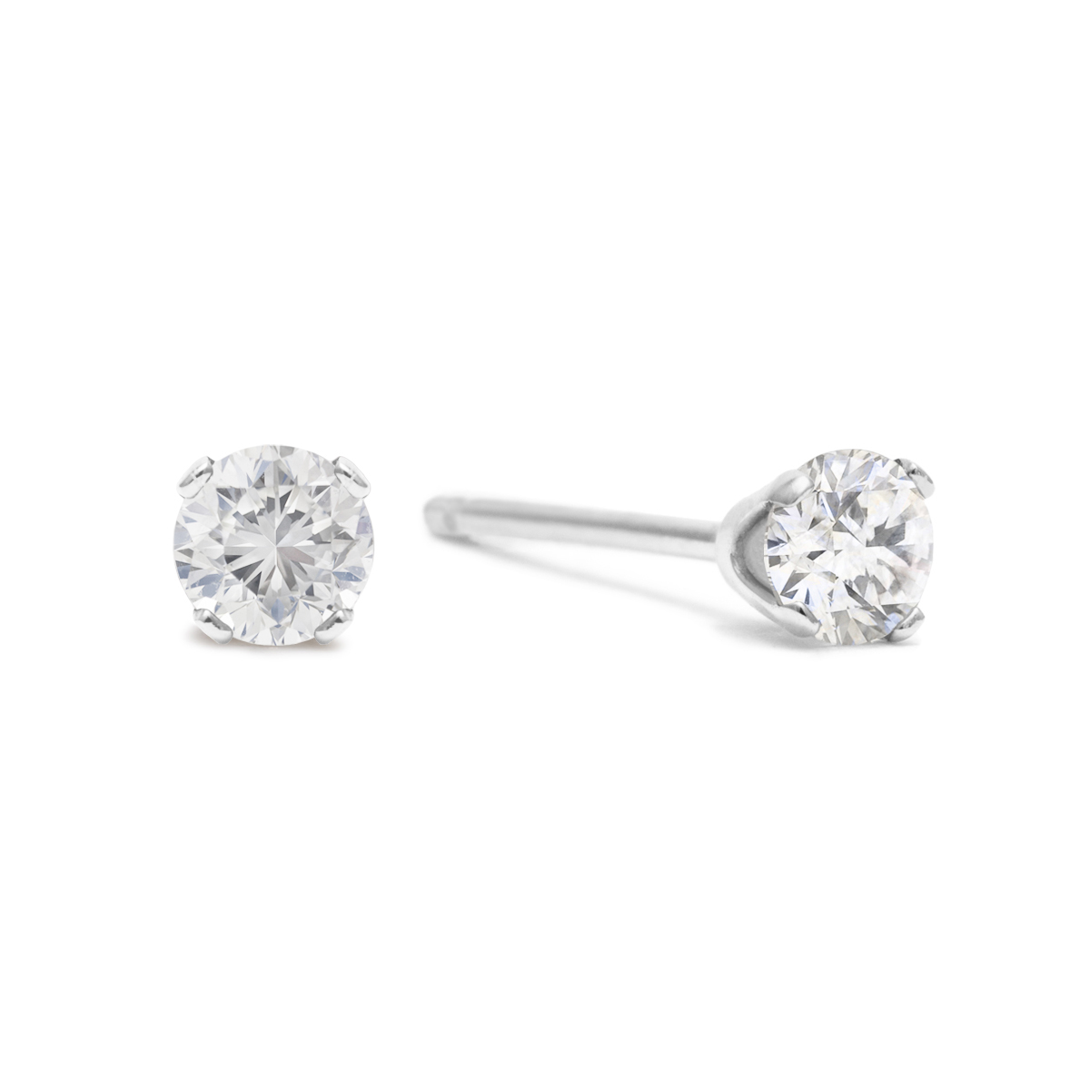 5 POINT TINY Diamond Stud Earrings in 