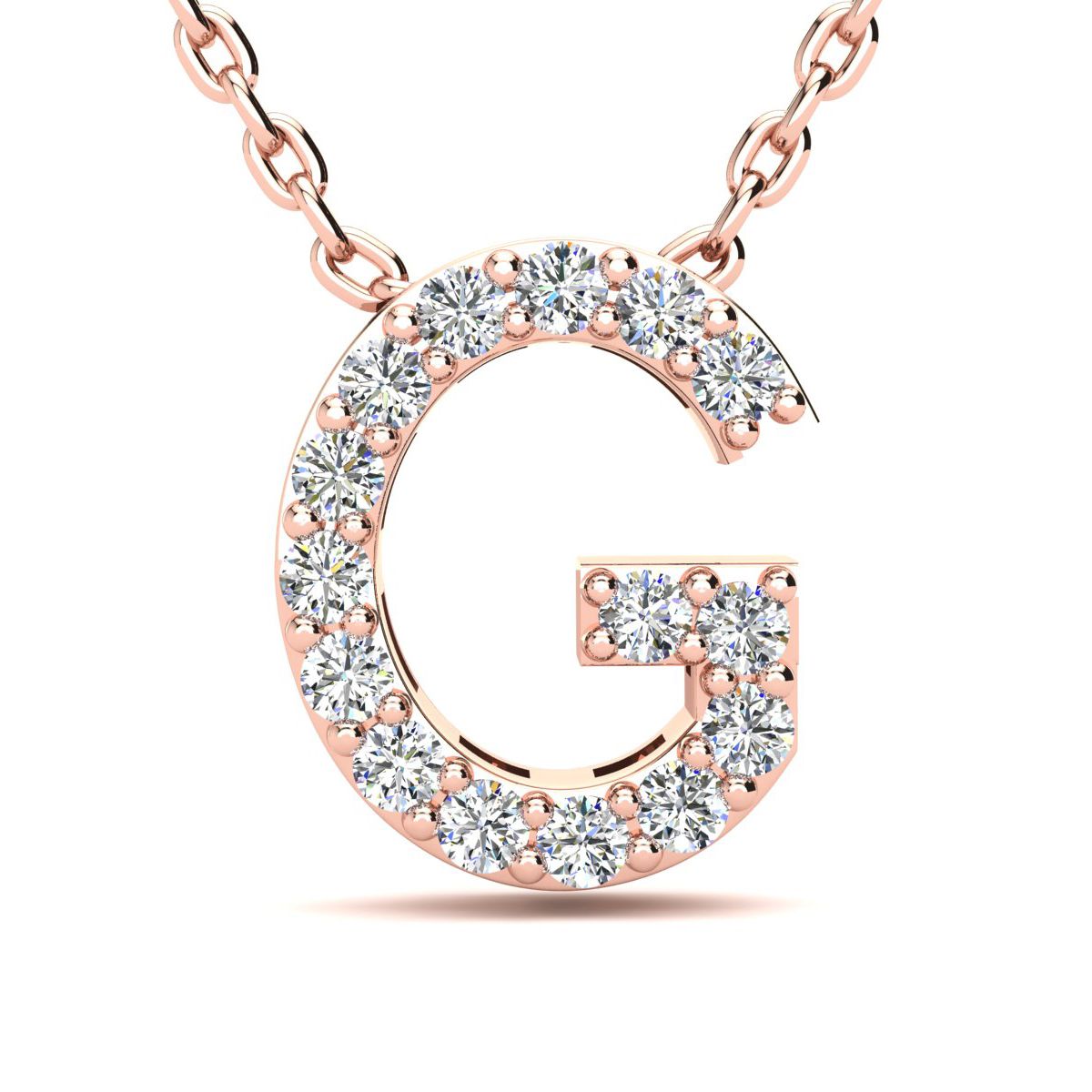 Diamond Letter Charms G / Rose