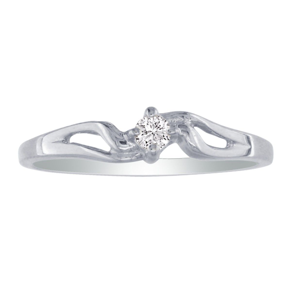 Diamond heart ring made of 14k white gold | KLENOTA