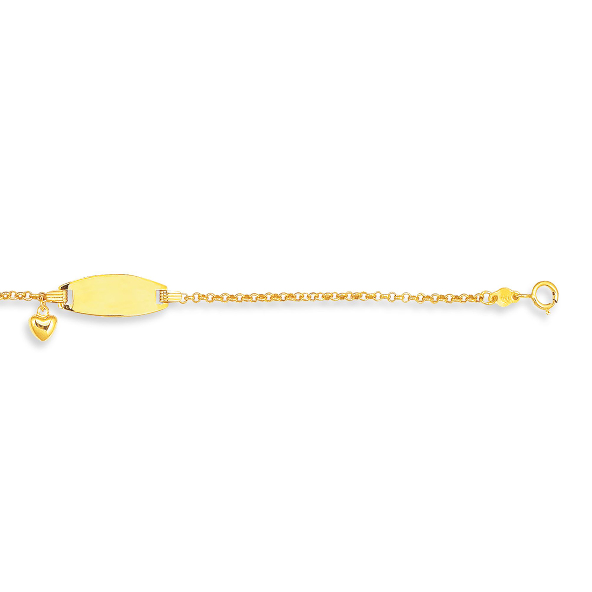14K Super Jeweler Accessories Jewelry Bracelets 2.10 g Kids ID Bracelet w/ Heart Charm 