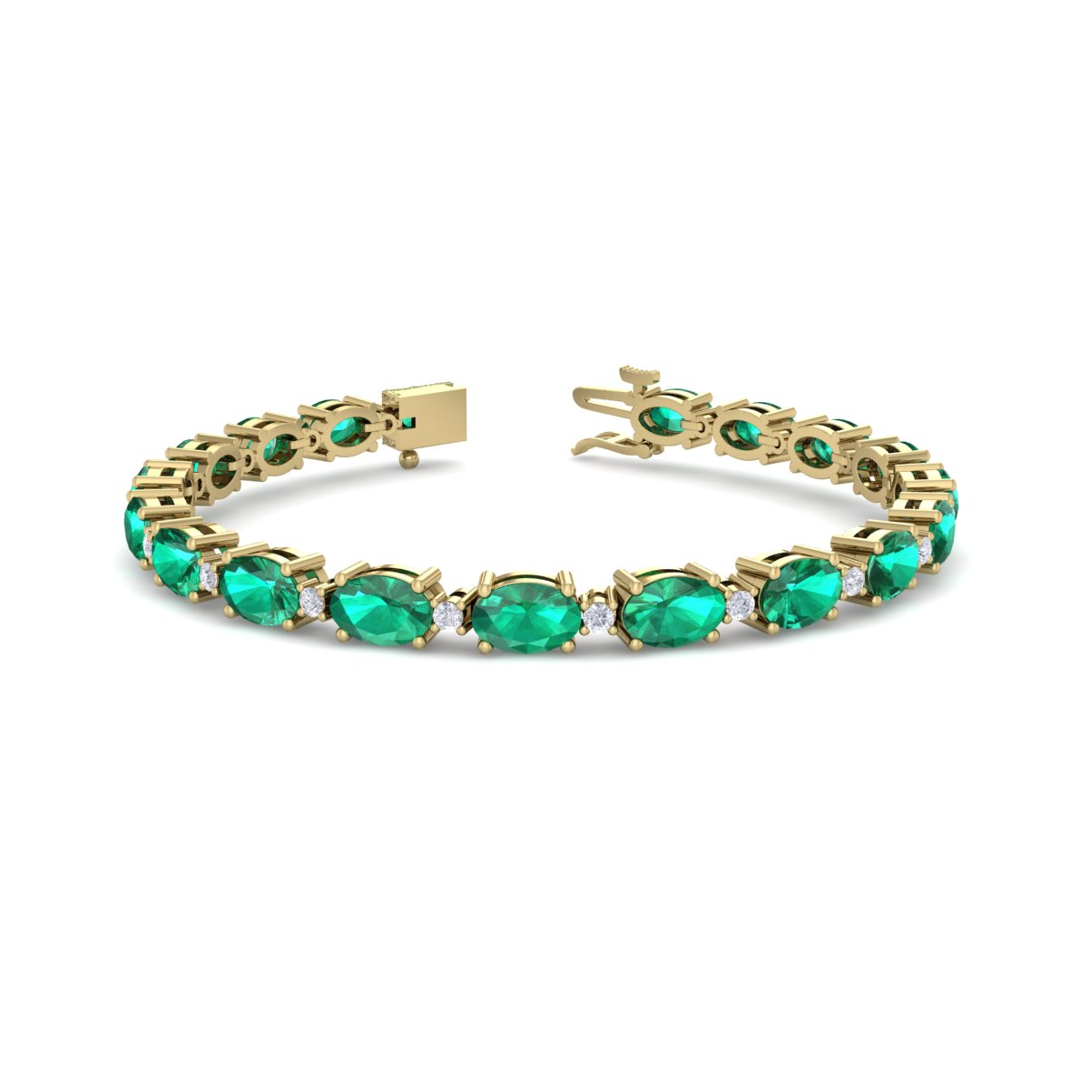 Details about / Women/'s 9 Ct Oval Emerald /& Sim Diamond Wedding Bracelet 14k Yellow Gold Plated