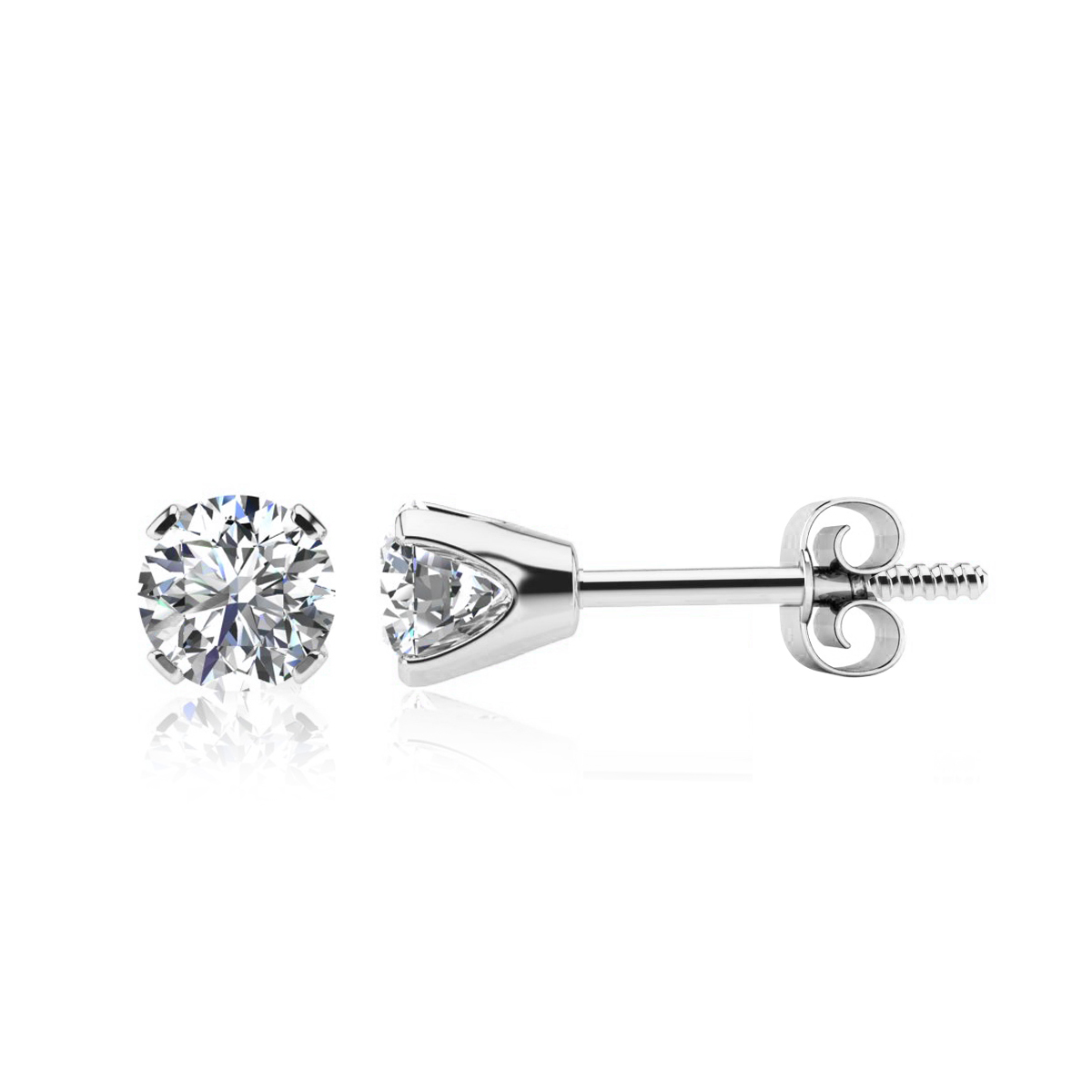 Diamond Stud Earrings  1.60 Carat Colorless Diamond Stud Earrings