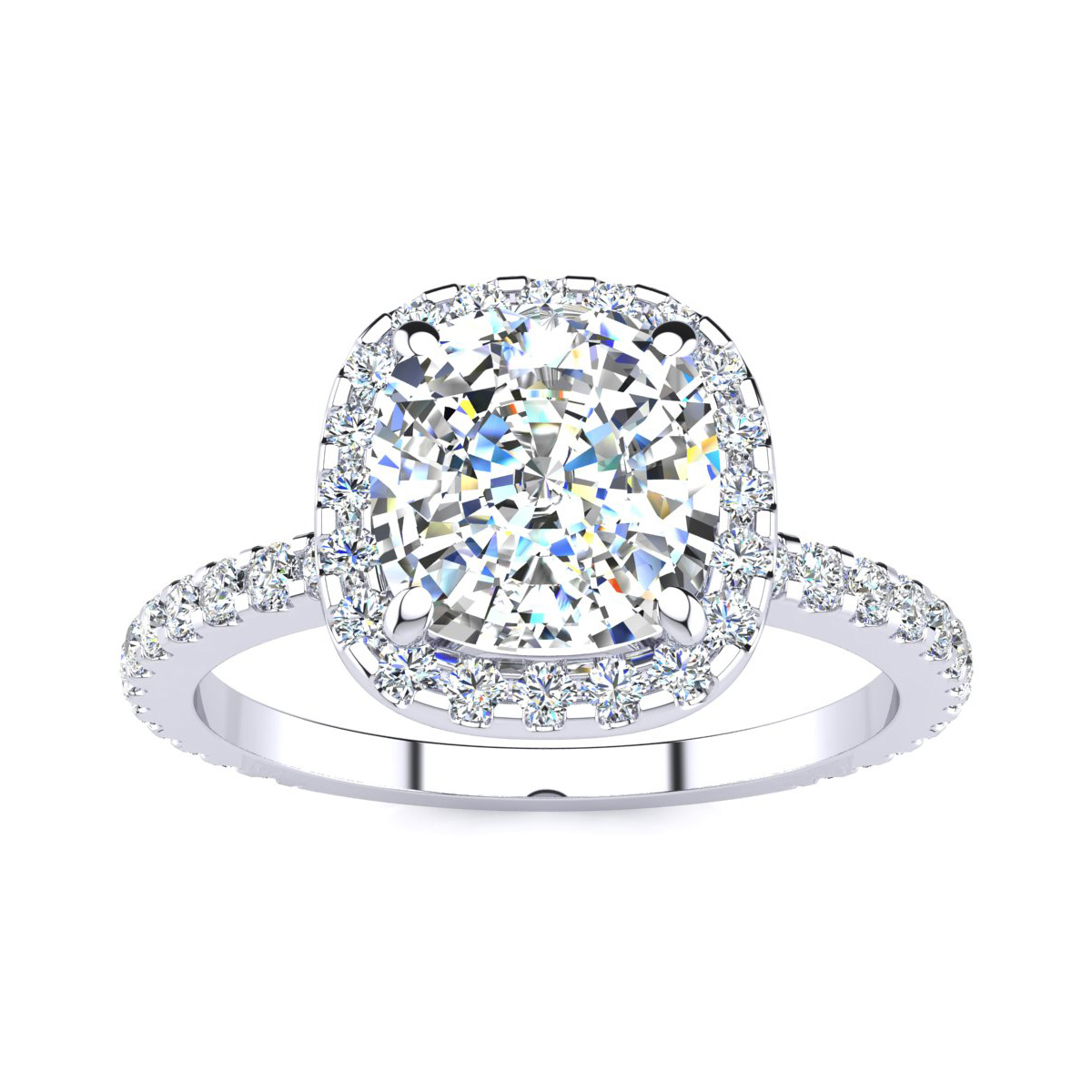 3 carat cushion cut halo engagement rings