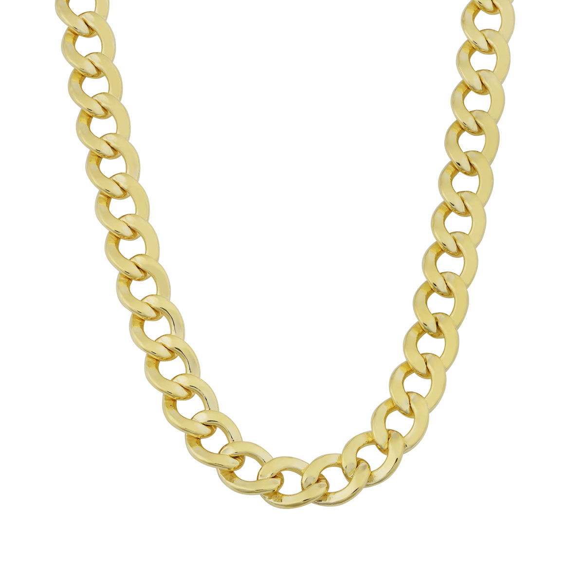 18K Yellow Gold Curb Link Chain 24 Inches 8mm 66378