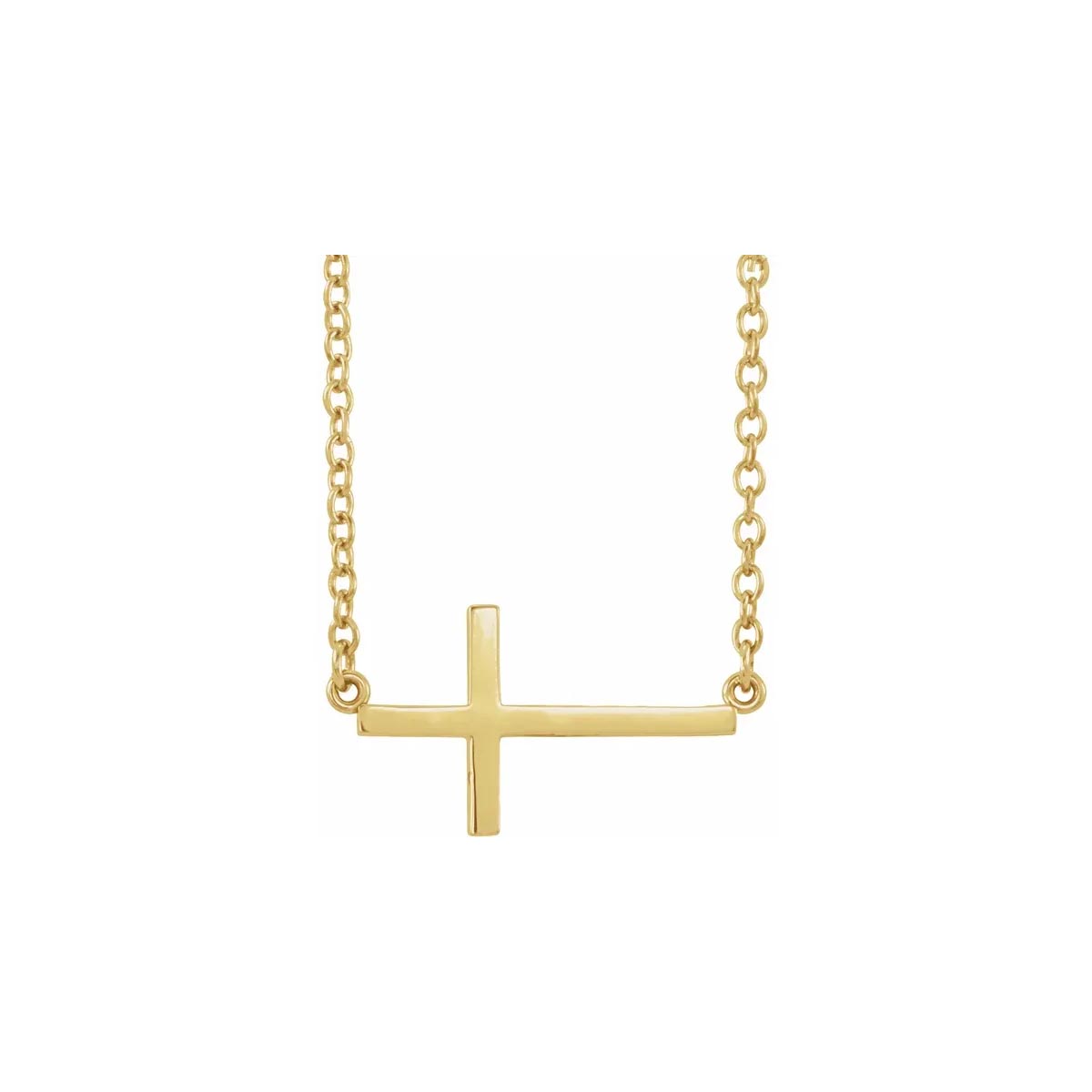 Sideways Cross Necklace in Heart in 14K Super Jeweler Women Accessories Jewelry Necklaces 2.55 g 