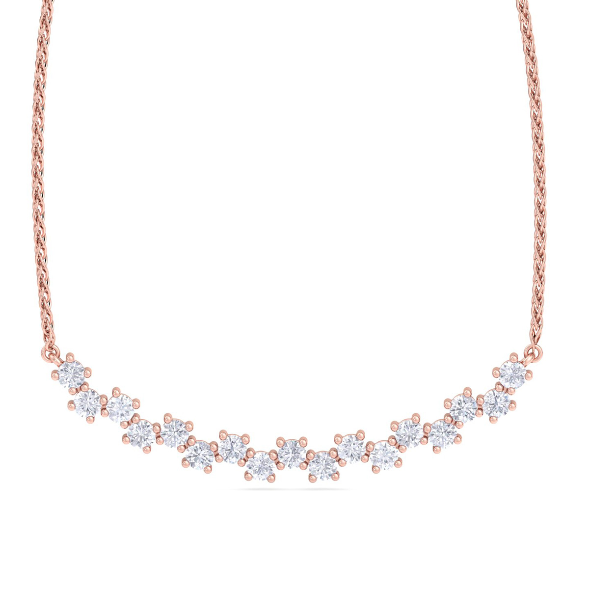 Moissanite Necklace | 1 Carat Lab Grown Moissanite Cluster Bar Necklace