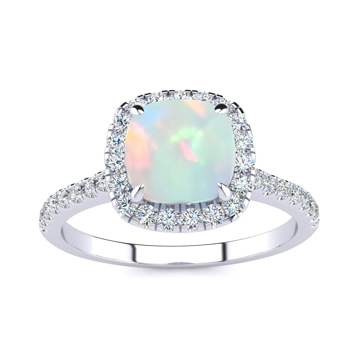 Cushion cut opal on sale ring