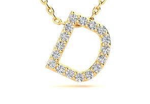 Gold necklace letter d clearance