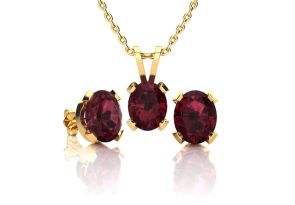 Garnet earrings and necklace set top