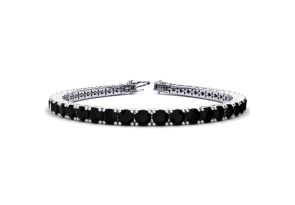 Black Gemstones | 7 3/4 Carat Black Diamond Tennis Bracelet In 14 Karat ...