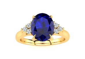 September Birthstone | Sapphire Rings | 3 Carat Oval Shape Sapphire and ...
