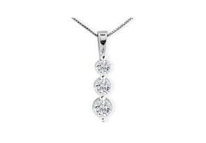 Brand New Incredible Deal. 2 Carat Natural Colorless Diamond Snowman Necklace in 14k White Gold. Limited Quantity