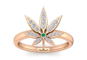 Marijuana leaf ring top
