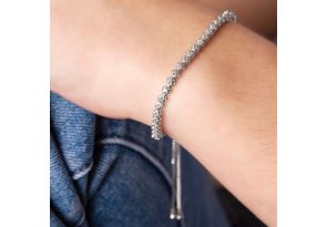 1 carat natural diamond adjustable bolo slide tennis bracelet clearance
