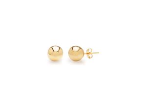 Gold Earrings | 24K Yellow Gold Vermeil Polish Finished 5mm Ball Stud ...