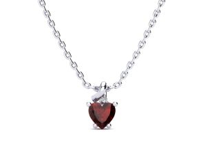 Garnet Necklace | January Birthstone | 1/2ct Garnet and Diamond ...
