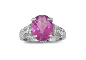 Pink Gemstones | November Birthstone | Pink Topaz and Diamond Ring ...
