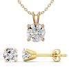 Diamond earrings and necklace set 