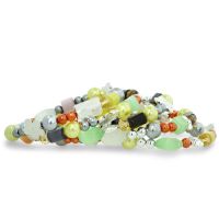 Beachy Multi-Colored Pastel Stone Spiral Wrap Bracelet, Fits All Wrist Sizes