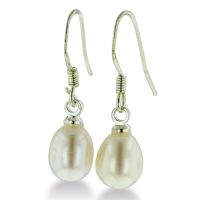 5-6mm Solitaire White Drop Freshwater Pearl Silver