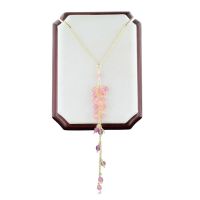 Shimmering Rose Quartz Drop Necklace in Sterling Silver