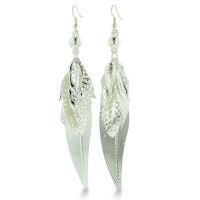 Silver Tone Lightweight Multi-Leaf 4 Inch Dangle Drop Chandelier Earrings