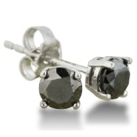 1ct Black Diamond Stud Earrings