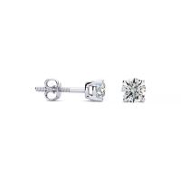 1/4ct Round Diamond Stud Earrings In Platinum, G/H, SI