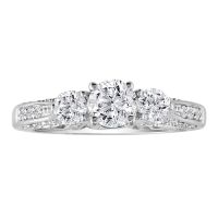 1 1/4 Carat Round Diamond Engagement Ring in 18k White Gold