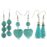 3-pair dangle earrings