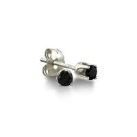 1/10ct Black Diamond Stud Earrings in Sterling Silver