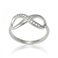Sterling Silver Infinity Ring with White Topaz Accents, Sizes 5-10