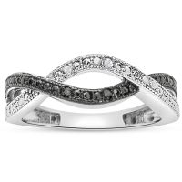 Black and White Diamond Infinity Ring

