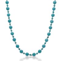 ROUND TURQUOISE STRAND NECKLACE 30 INCHES