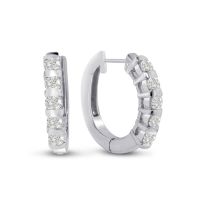 1/2ct Diamond Hoop Cuff Earrings Crafted In Solid 14 Karat White Gold