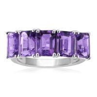 5ct Amethyst Ring Crafted In Solid Sterling Silver