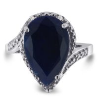 7ct Pear Shape Sapphire And Diamond Ring Crafted In Solid Sterling Silver