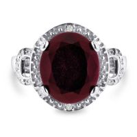 7ct Oval Ruby and Diamond Ring