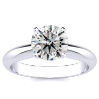 1 1/2ct Diamond Solitaire Engagement Ring, 14 Karat White Gold, H-I Color, I1-I2 Clarity